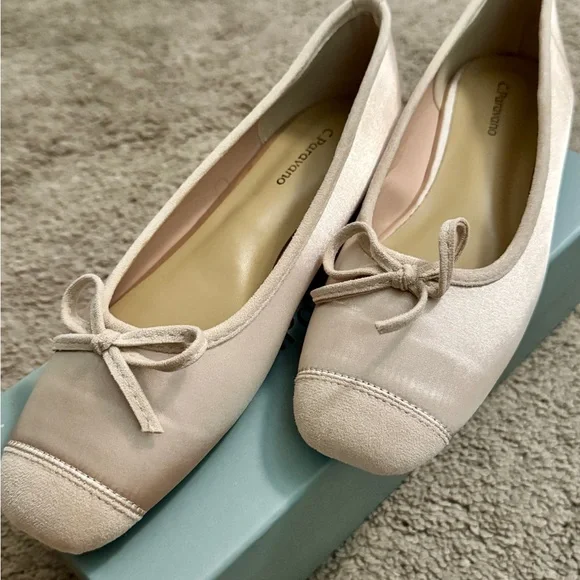 Cap-Toe Silk Ballet Flats - Picture 2 of 10